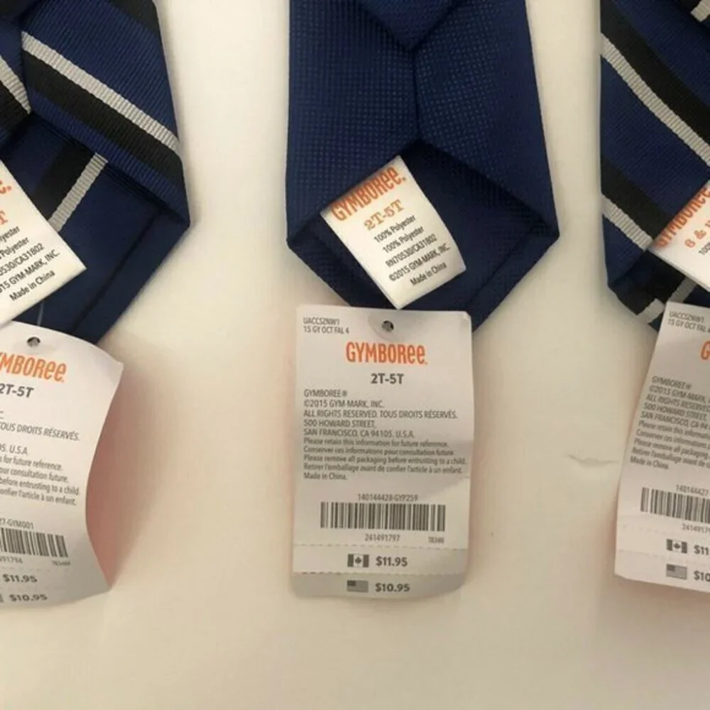 Gymboree Boys Ties Royal blue solid and striped x3